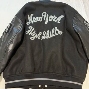 H&M Black Varsity Jacket with Gray Accents